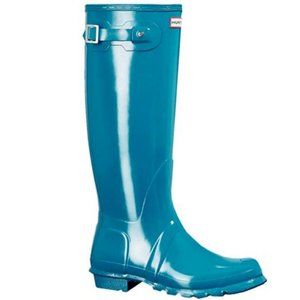 HUNTER Boots, Brand NEW Women's Original Tall Gloss, Color: Ocean Blue, Size US8